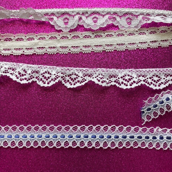 Vintage Lace Lot of 4 Blue White - Picture 4 of 5